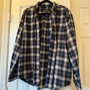 Eddie Bauer Blue and White Casual Button Down Shirt